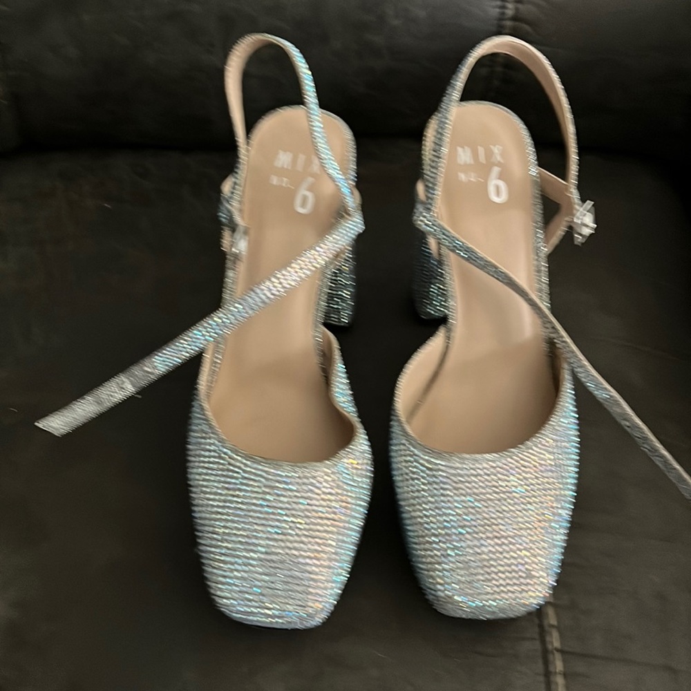 Iridescent rhinestone shoes